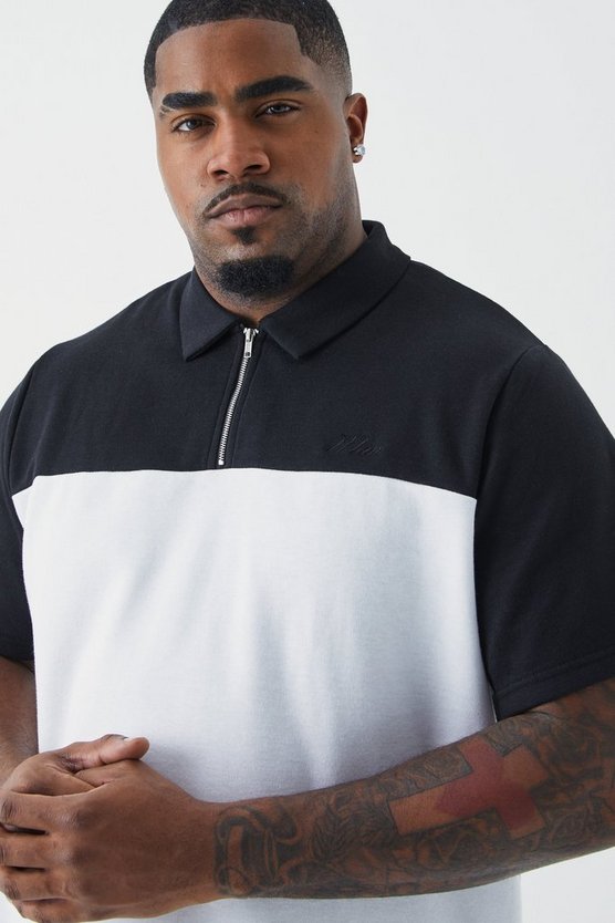 Plus Slim-Fit Colorblock Poloshirt