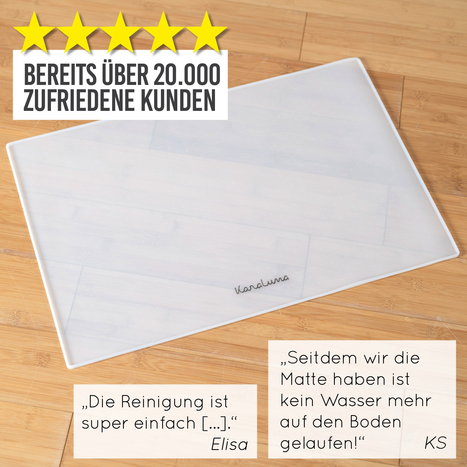 KaraLuna Futternäpfe KaraLuna Napfunterlage aus Silikon 48x30 cm geschwungen transparent