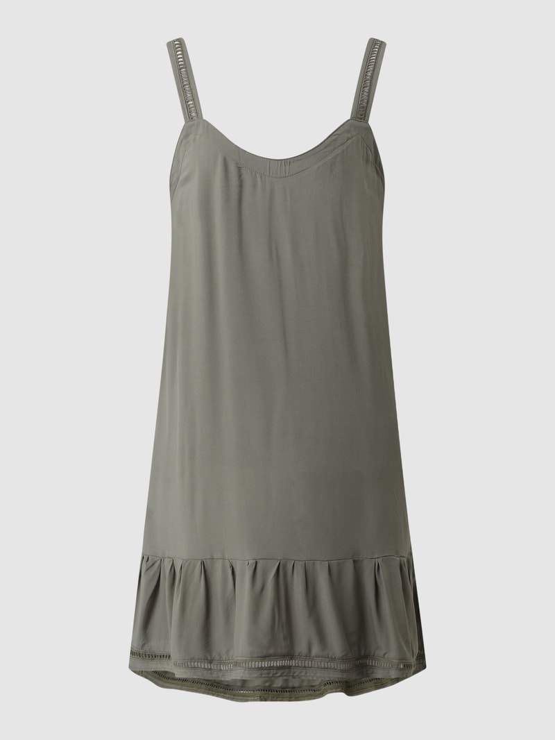 Kleid mit Lochspitze in khaki