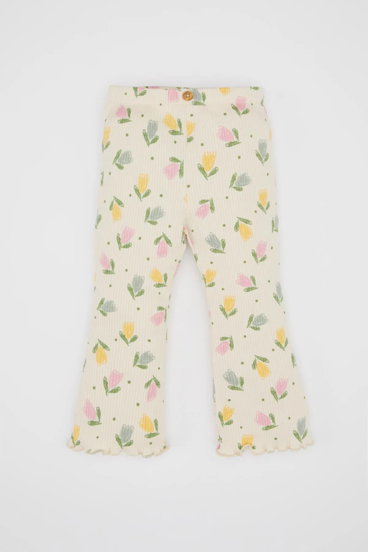 DeFacto  Langärmliges T-Shirt und Leggings aus Cord mit Blumenmuster für Babys, 2-teiliges Set, C2265a524sp