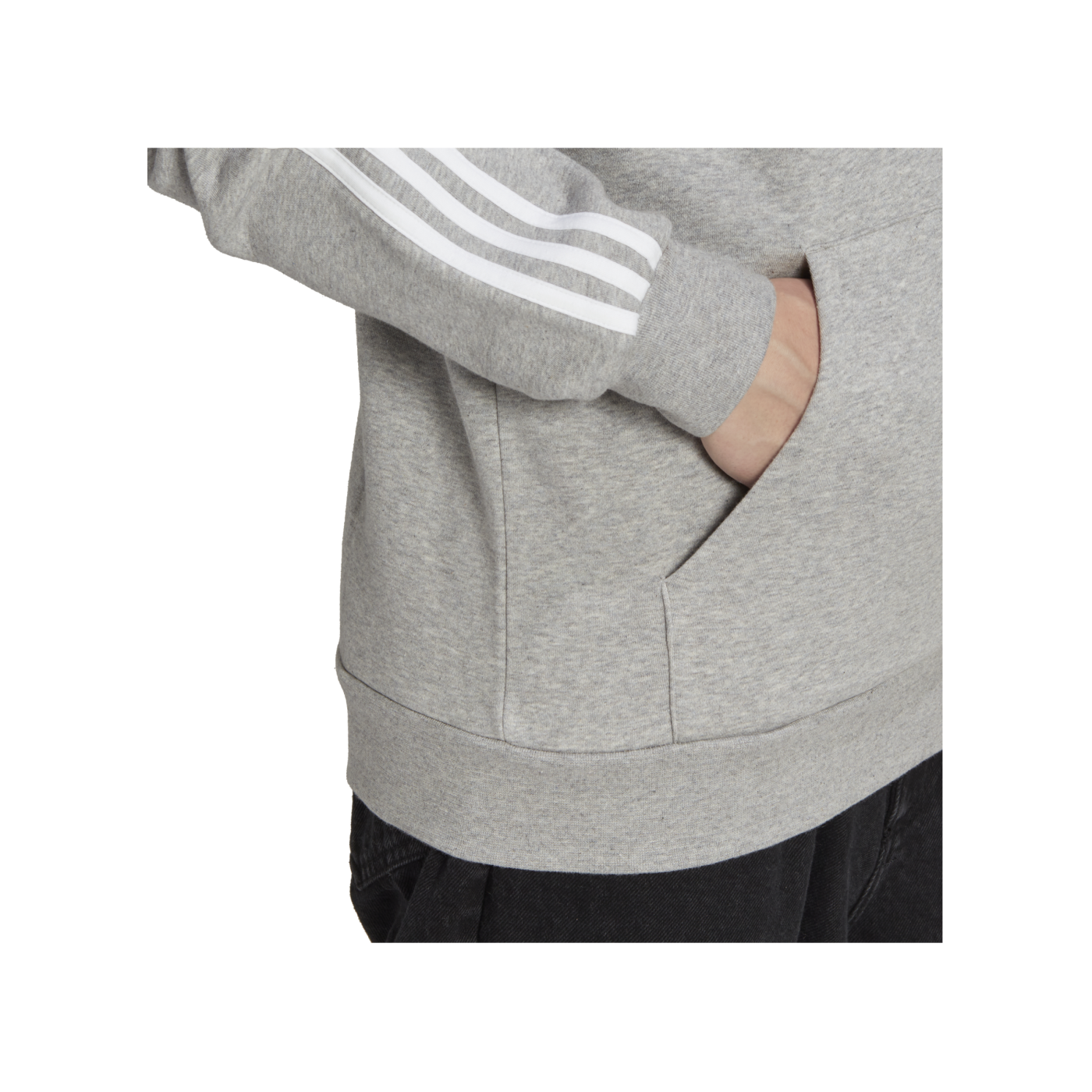 adidas 3 Stripes Hoody Grau