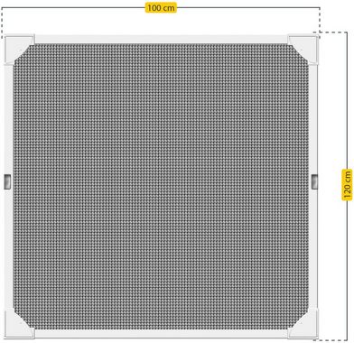 SCHELLENBERG Insektenschutz-Fensterrahmen Insektenschutz Magnetrahmen für Fenster mit Fiberglasgewebe, (1-St), Fliegengitter Magnet, kürzbar, 100 x 120 cm, weiß, 50746