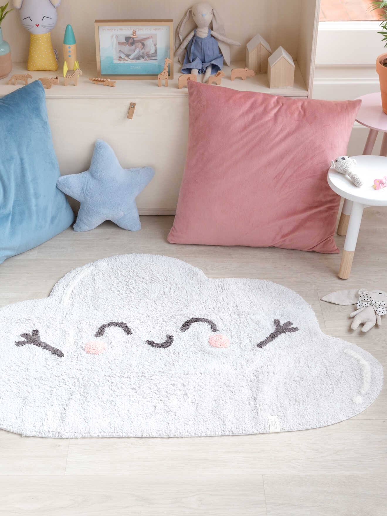 Tapis coton lavable Nuage Happy Cloud LORENA CANALS gris