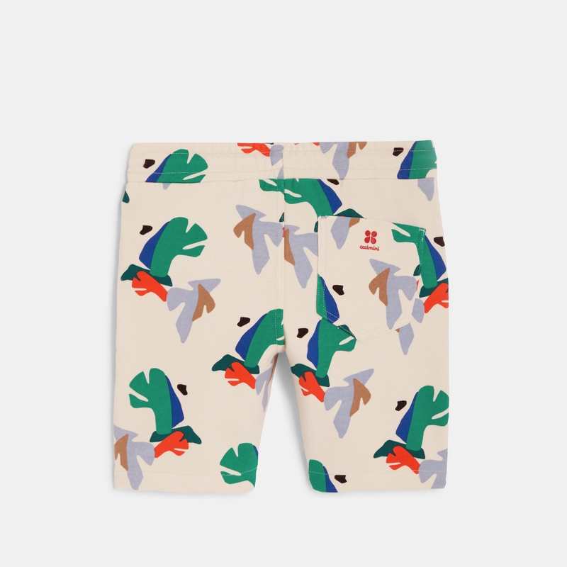 Bermuda garçon beige à motifs feuilles géométriques Catimini