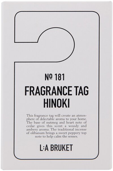 L:A Bruket No. 181 Fragrance Tag Hinoki Raumduft