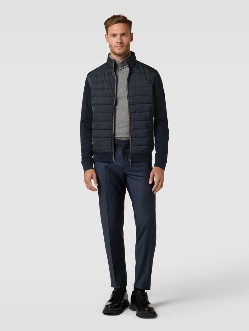 Sweatjacke mit Stehkragen in marineblau