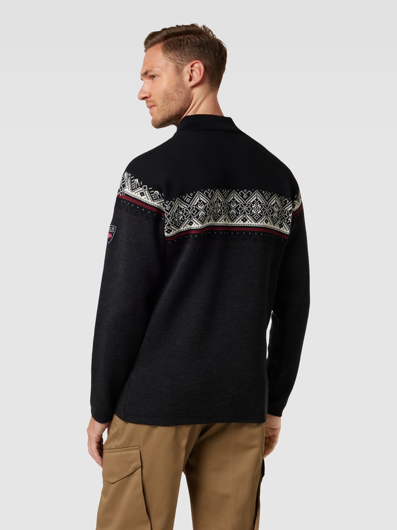 Strickpullover mit Allover-Muster Modell 'Moritz' in anthrazit