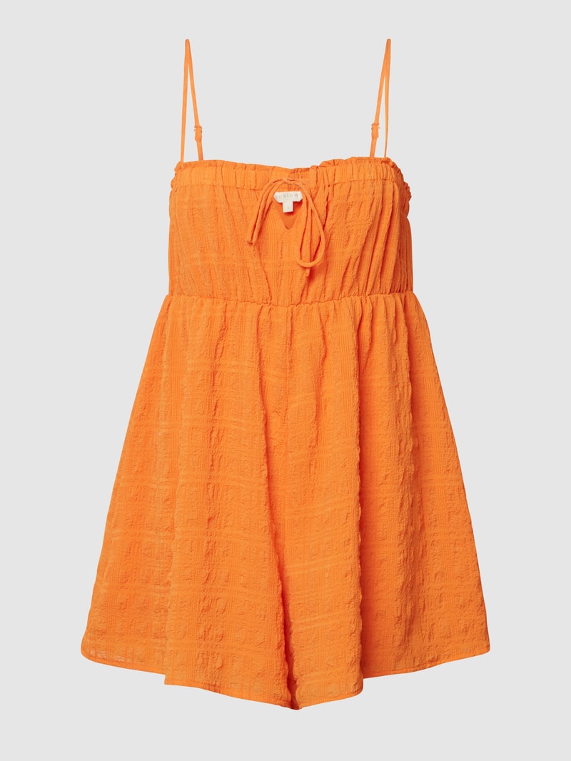 Playsuit mit Strukturmuster in orange