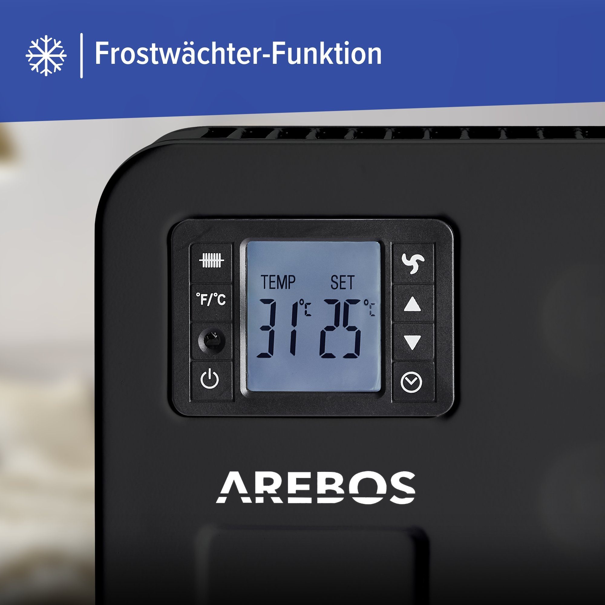 Arebos Konvektor mit 3 Heizstufen, 2300 W, in 2 Farben