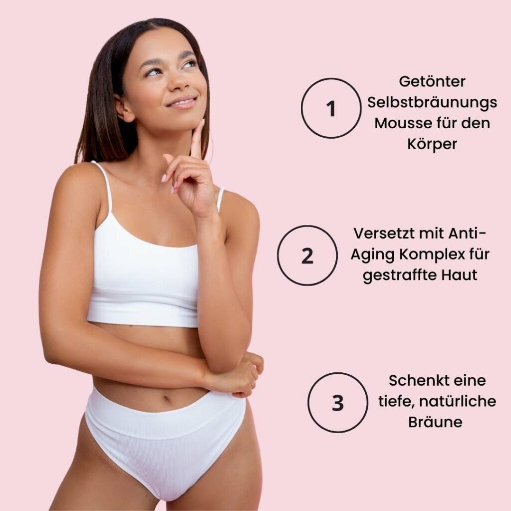 VENICEBODY Selbstbräunungsmousse Anti Aging Self Tan Mousse, Selbstbräuner für den Körper