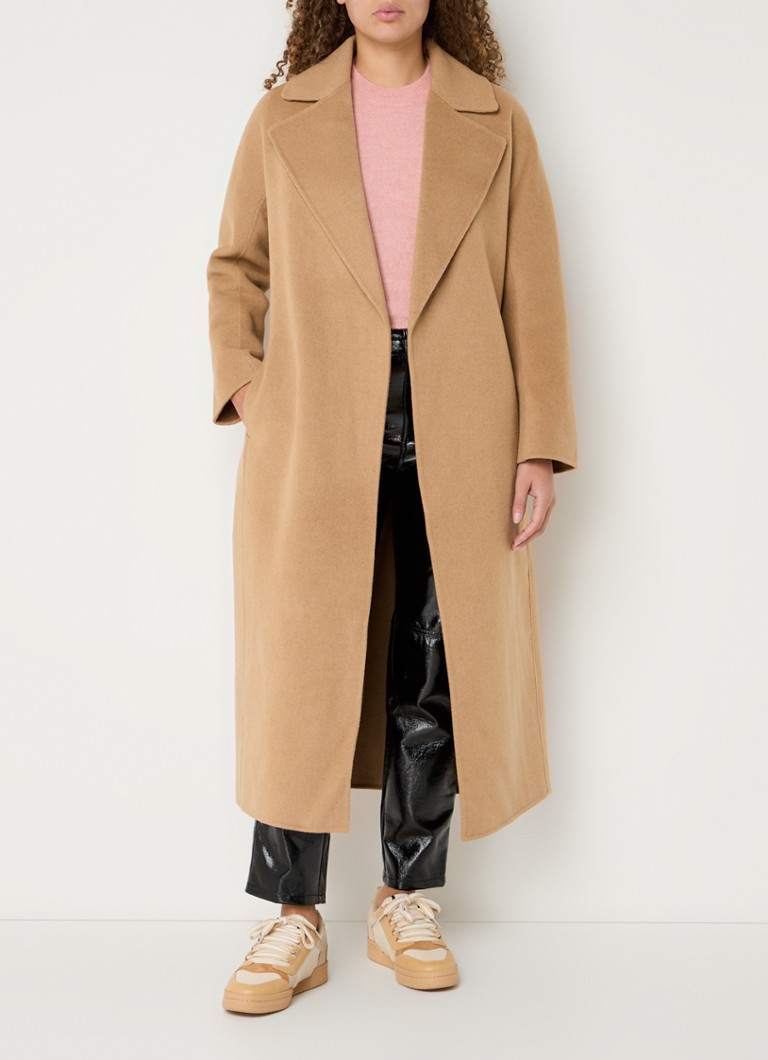 JOSH V Harper coat in cashmere blend with bow belt