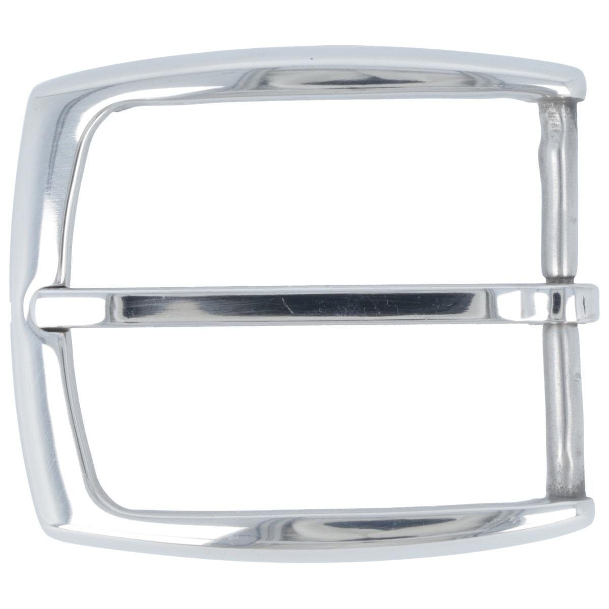 FREDERIC HERMANO Gürtelschnalle 40mm Edelstahl Silber - Buckle Montreuil - 335807500020