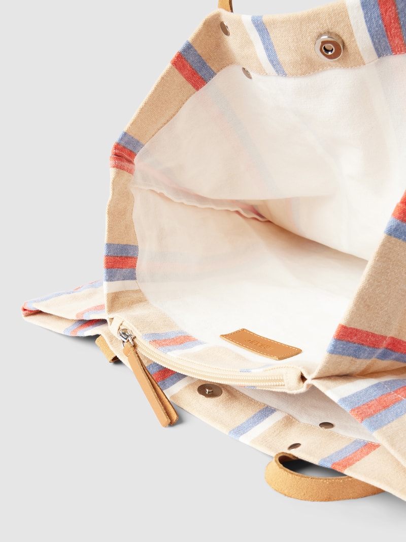 Shopper mit Streifenmuster Modell 'Rebecca' in sand