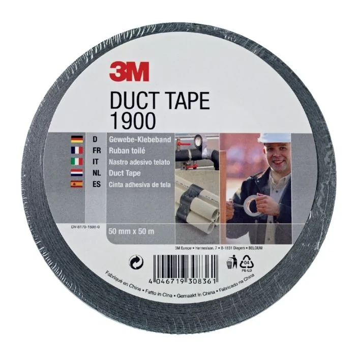 3M 9.21.01.900.55 Ekonomisk tejp 1900, svart, 50 mm x 50 m