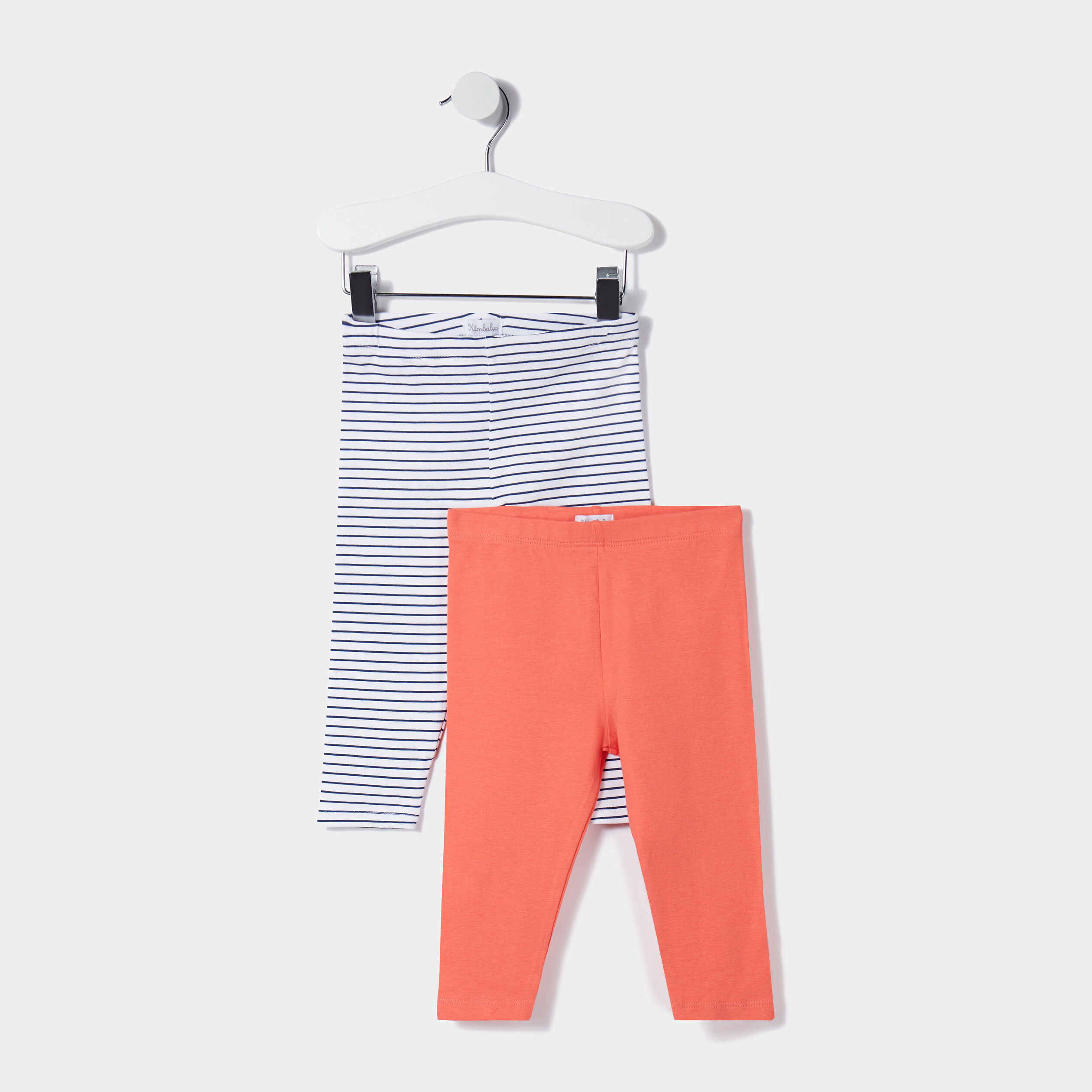 Lot 2 leggings en coton taille standard blanc bébé fille | La Halle