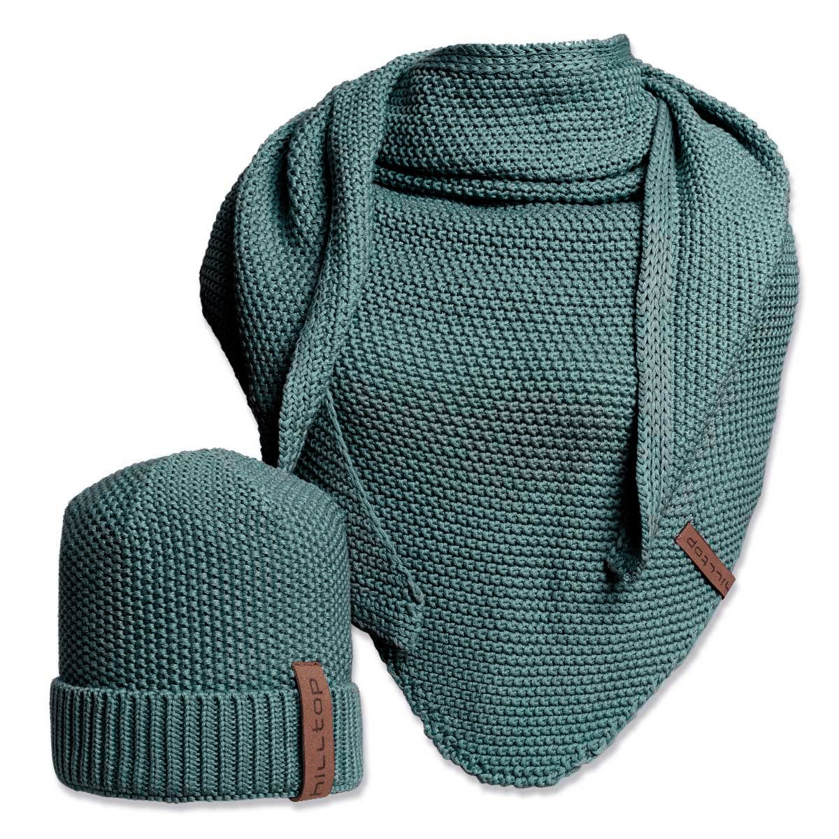 Hilltop Strickmütze Unisex Winterset, Damen Mütze und Schal, Herren Mütze Strickschal, XXL