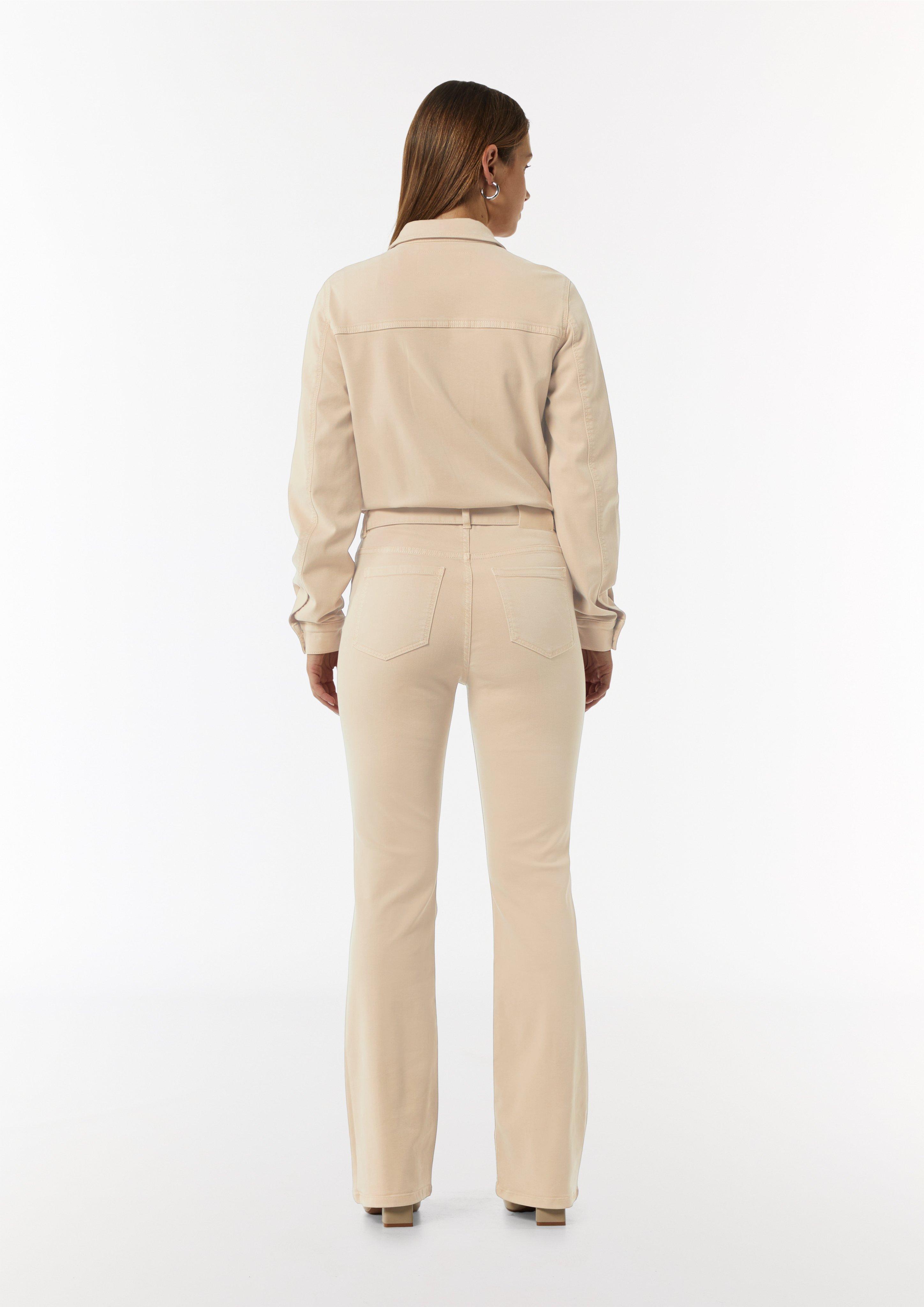 Jumpsuit mit Flared Leg aus Lyocellmix - sandstein