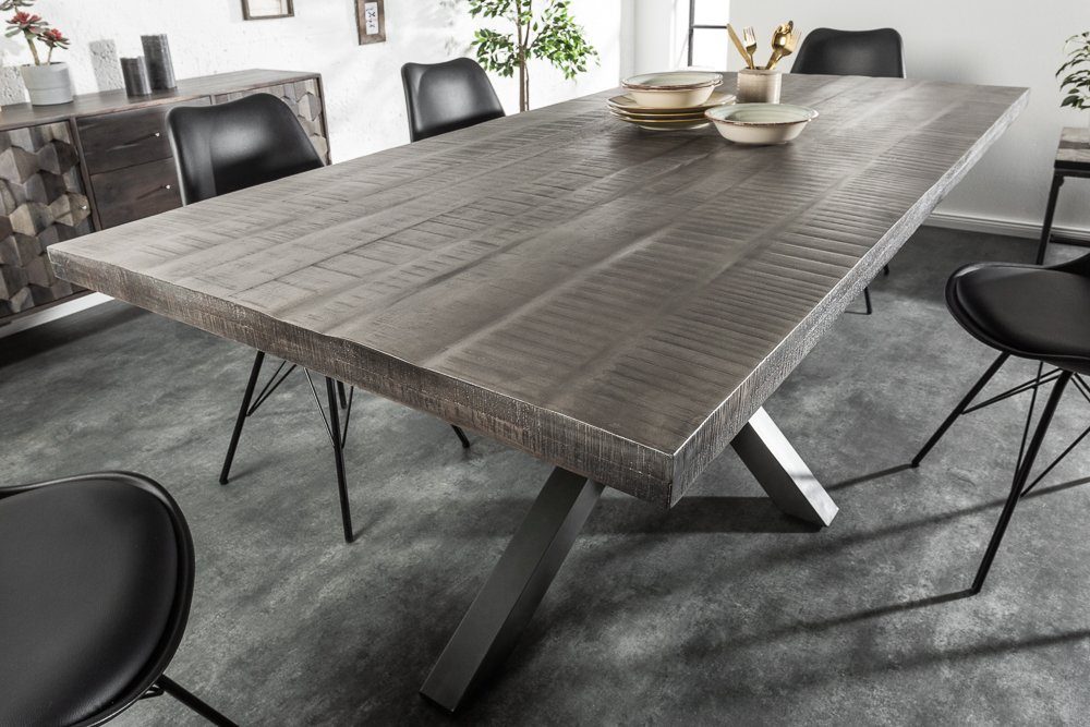 riess-ambiente Esstisch GALAXIE 200cm grau (Einzelartikel, 1-St), Massivholz · Metall · Küche · Industrial