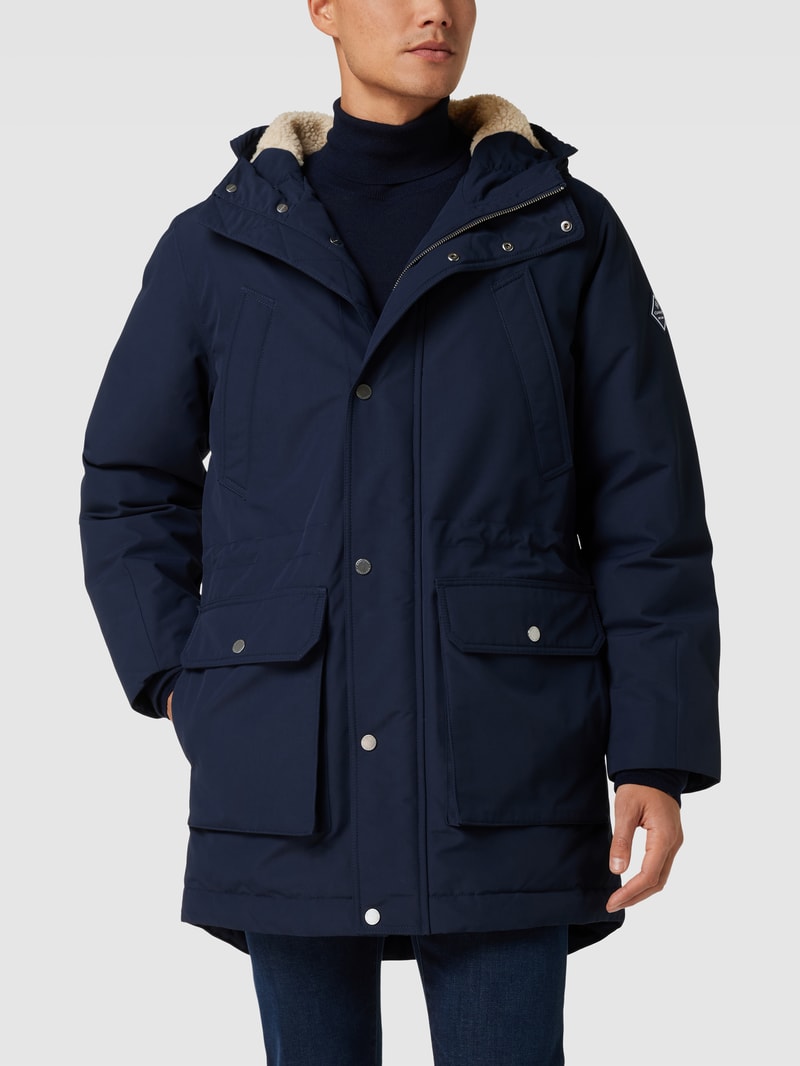 Parka mit Label-Applikation Modell 'Everyday Parka' in marineblau