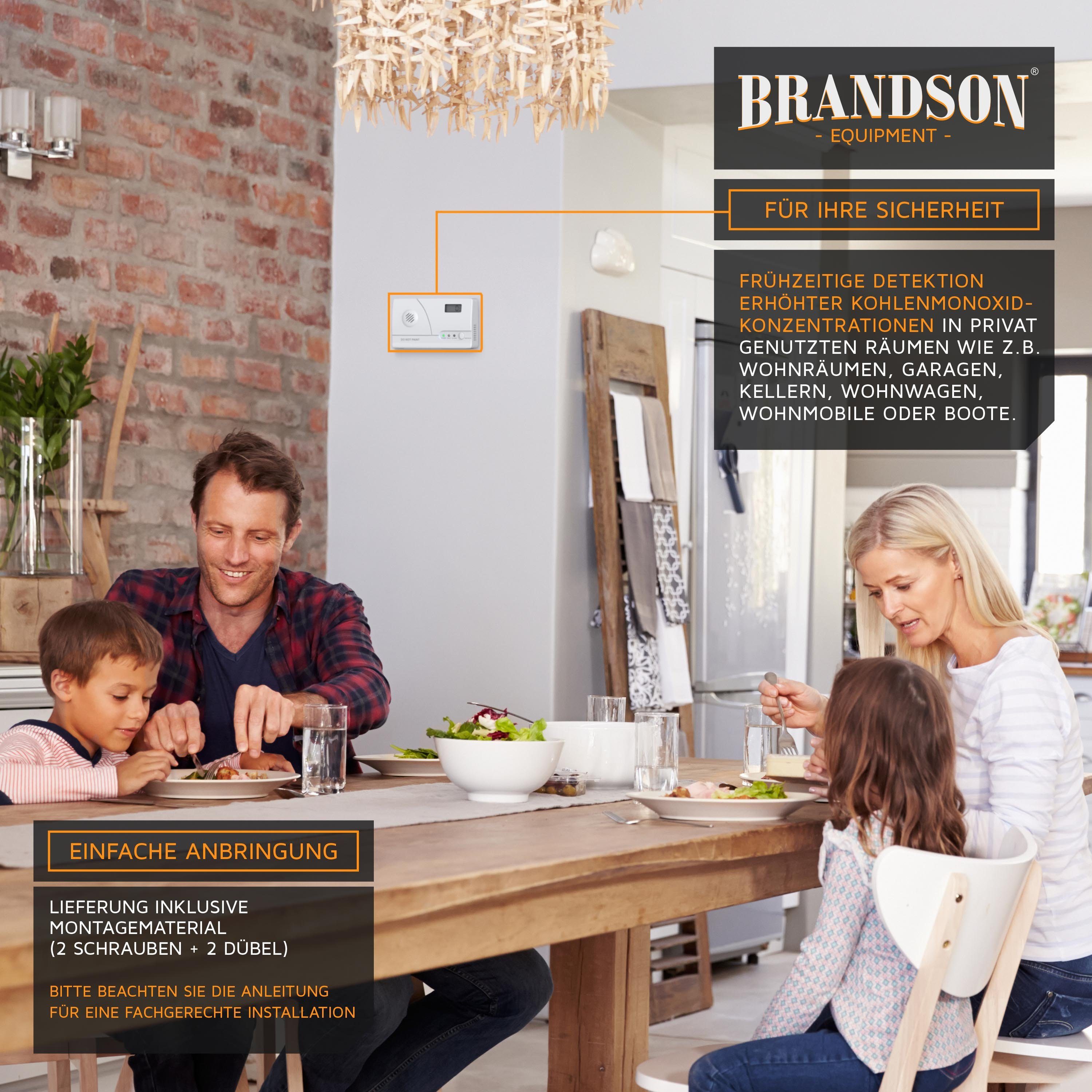 Brandson CO-Melder (Kohlenmonoxidmelder mit LCD-Display - CO Melder mit Figaro-Gassensor)
