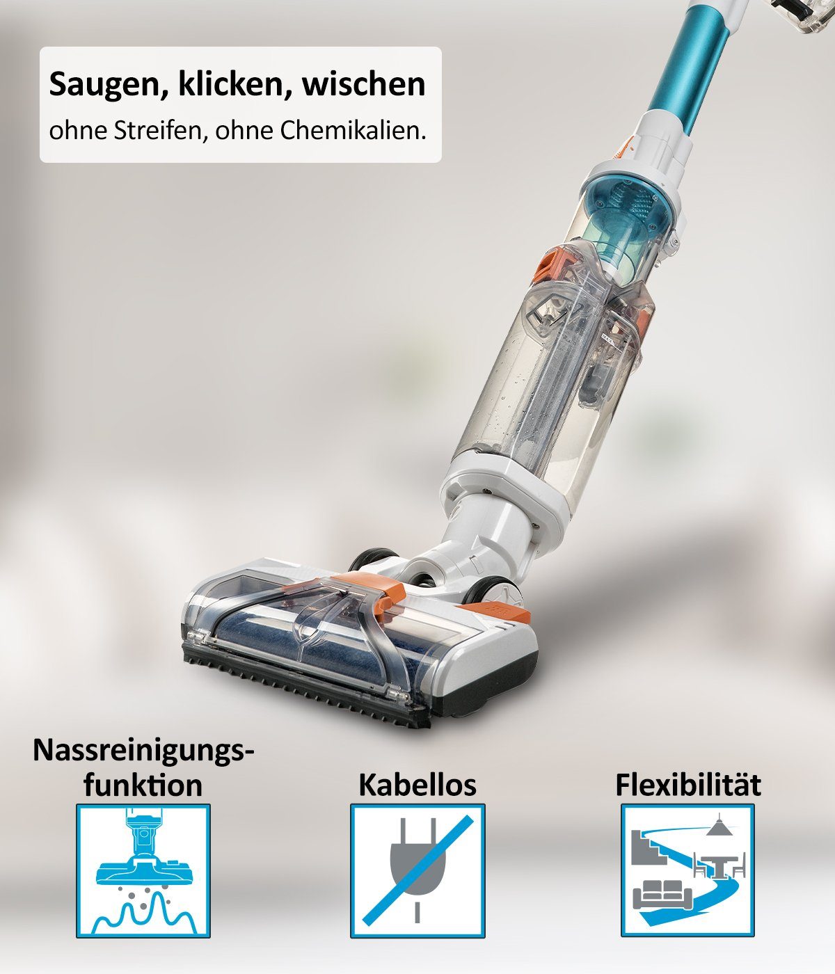 Genius Nass-Trocken-Akkusauger INVICTUS X7 Facelift Akkustaubsauger Set 20-tlg. Nass-Trockensauger, beutellos, Kombi-Bürste Reinigungs-Aufbewahrungsstation bis 60 Min Laufzeit