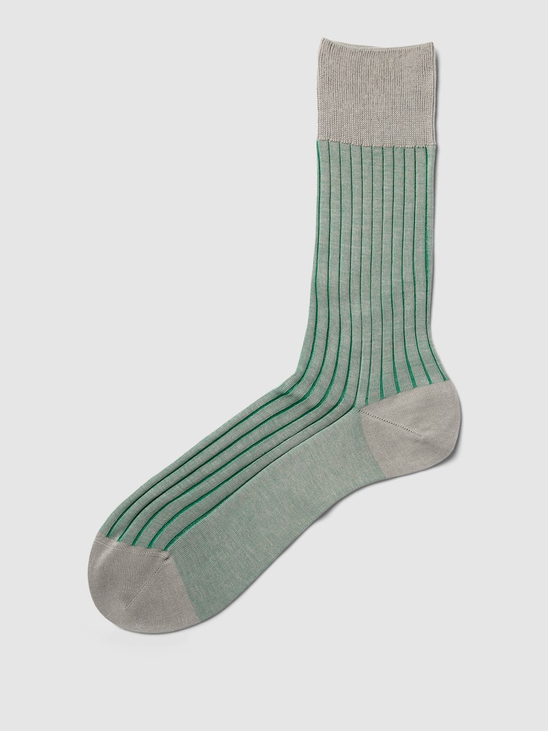 Socken mit elastischem Rippenbündchen Modell 'SHADOW' in hellgrau