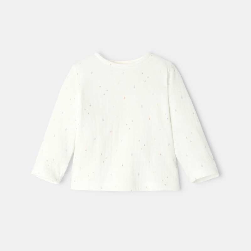 T-shirt à manches longues en coton bio naissance Absorba