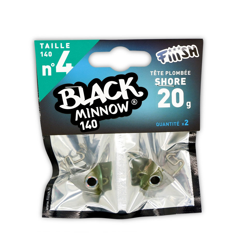 Jigkopf fiiish black minnow 140 shore 20g (x2)