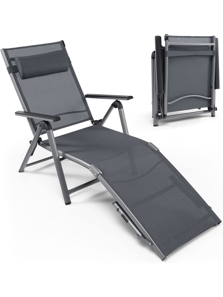 COSTWAY Klappbarer Sonnenliege in Grau günstig kaufen onesize