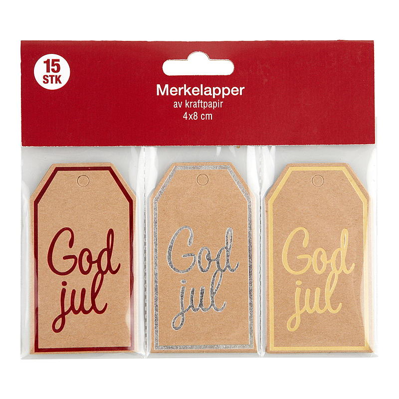 Home Gavemerkelapp 15 stk kraft