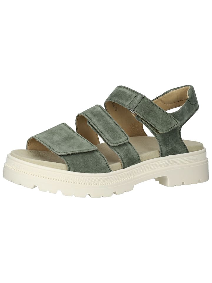 Ara Shoes Leder-Sandalen in Grün günstig kaufen