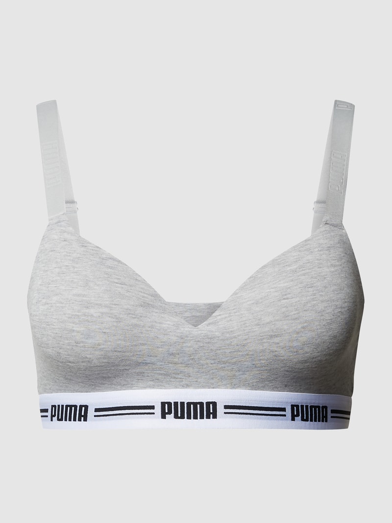 Bralette mit Logo-Bund in mittelgrau