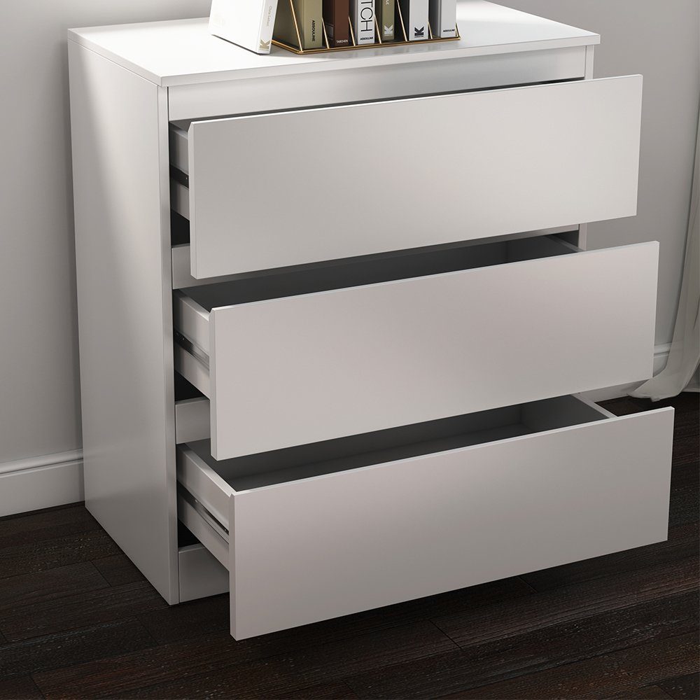 Vicco Kommode Sideboard 3 Schubfächer CALISTO Weiß 70 cm