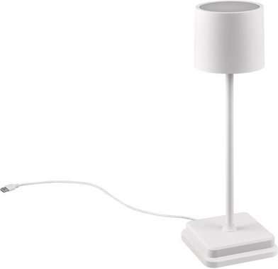TRIO Leuchten LED Außen-Tischleuchte Fernandez, Dimmfunktion, USB-Ladefunktion, LED fest integriert, Farbwechsler, warmweiß - kaltweiß, Garten Akku Tischlampe USB Ladestation dimmbar Lichtfarbe einstellbar
