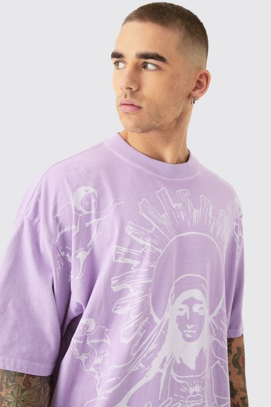 Oversize T-Shirt mit Renaissance-Print
