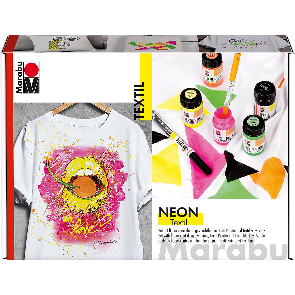 Textilfarbe Neon-Set