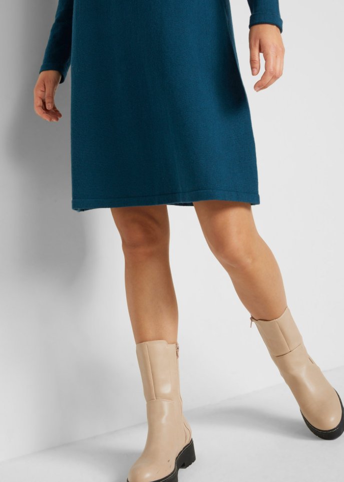 Basic Strickkleid mit recycelter Baumwolle