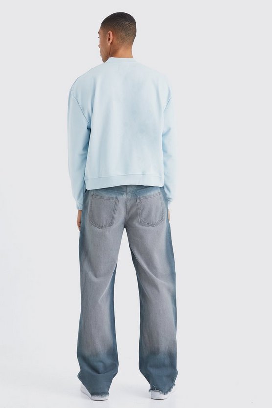Kastiges Sweatshirt mit Homme-Applikation