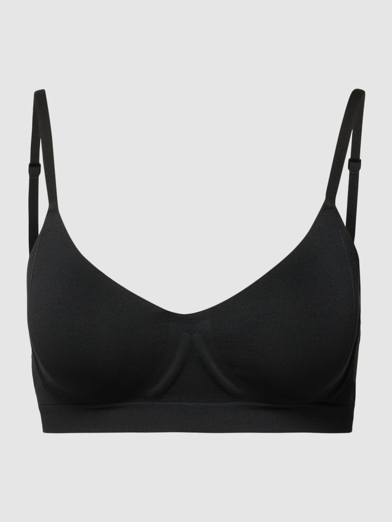 Bandeau-BH mit Label-Schriftzug in schwarz