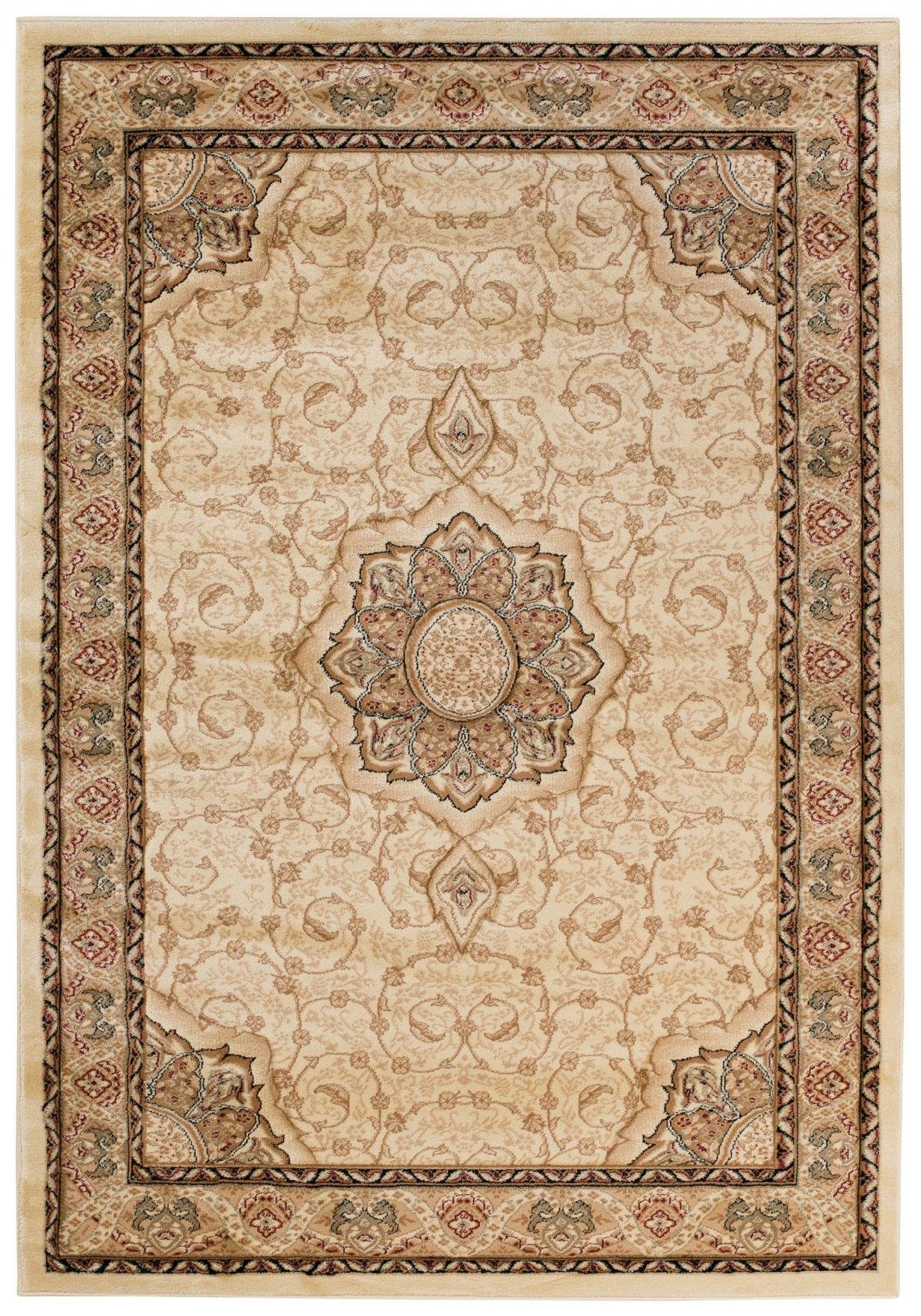 Orientteppich Oriente Teppich - Traditioneller Teppich Orient Beige, Mazovia, 60 x 100 cm, Geeignet für Fußbodenheizung, Pflegeleicht, Wohnzimmerteppich