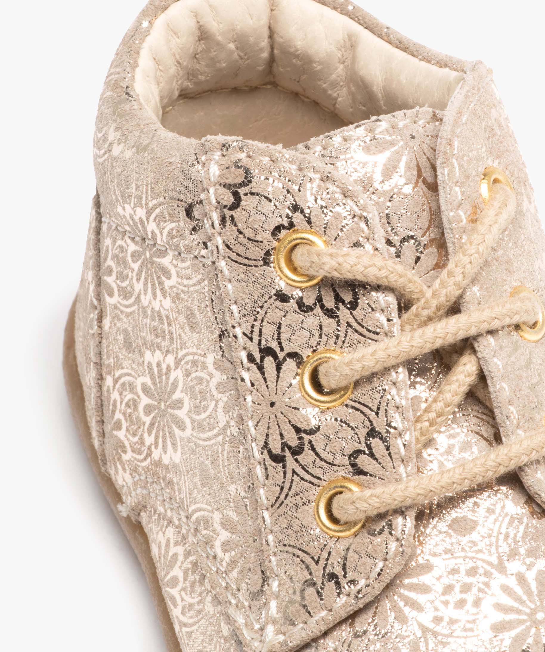 Chaussures premiers pas bébé fille en cuir à motifs scint... or | GEMO