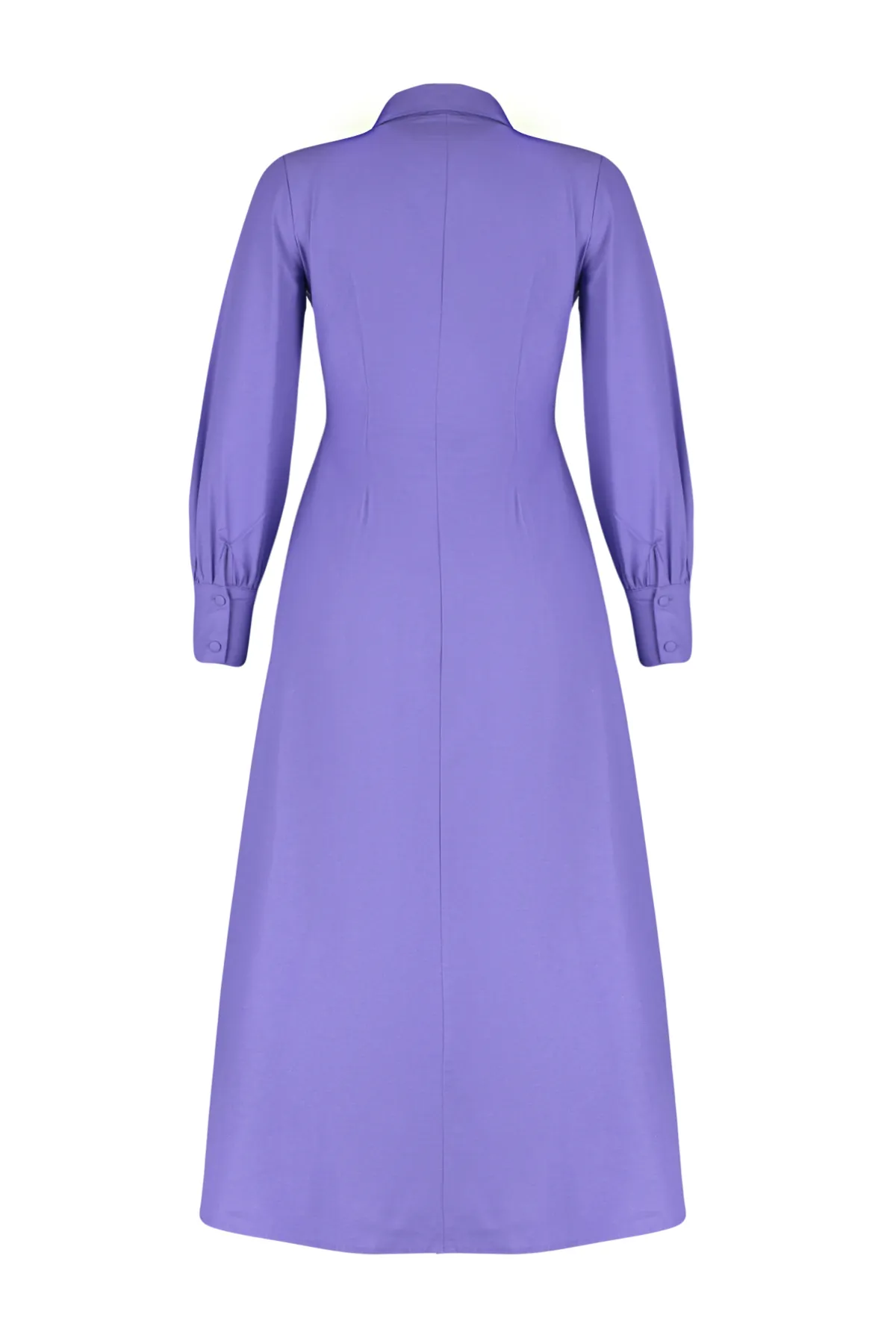 Trendyol Modest  Lila gewebtes Hemdblusenkleid mit Blumendetail TCTSS24EB00029