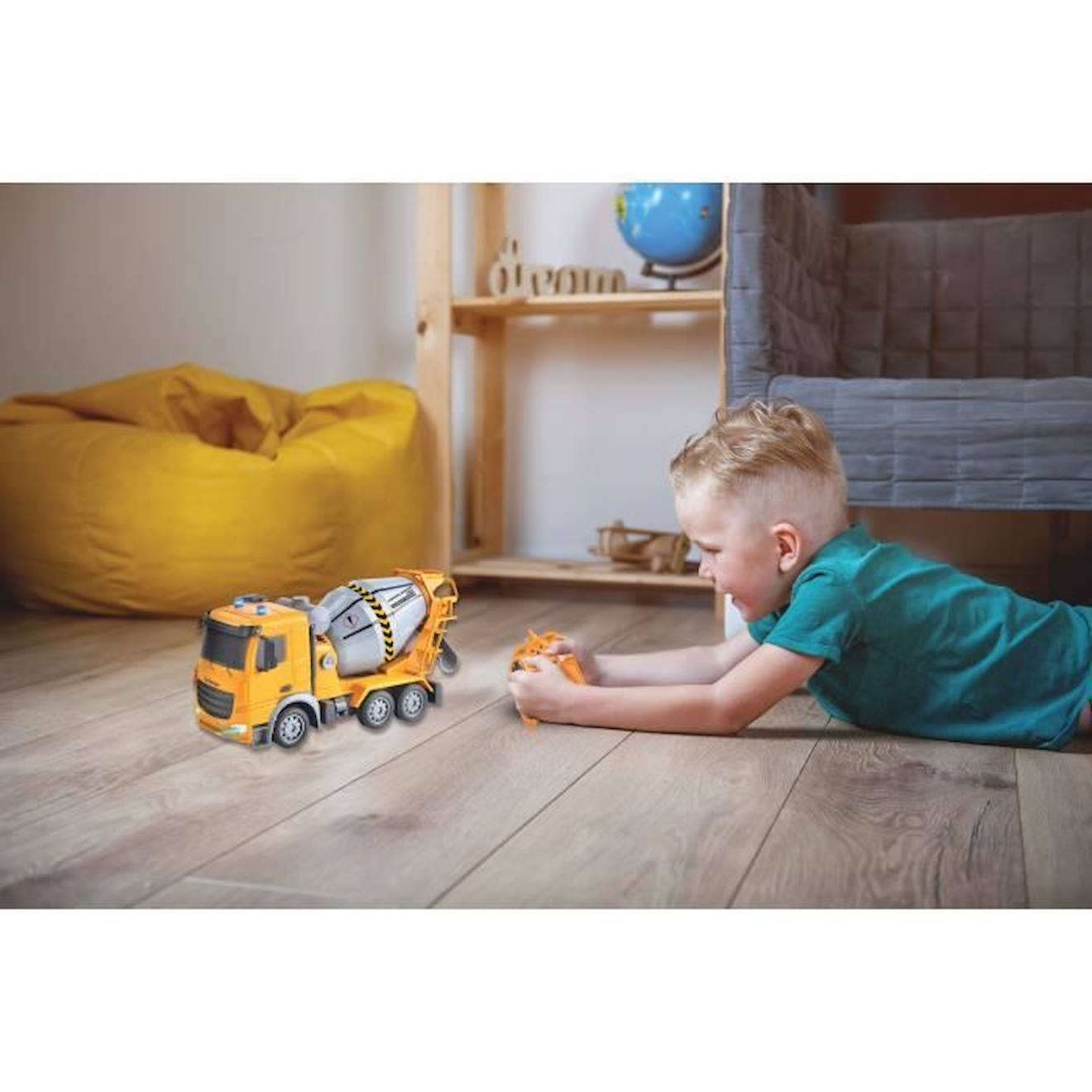 Crosslander® PRO Cement mixer télécommandé avec effets sonores et lumineux. jaune