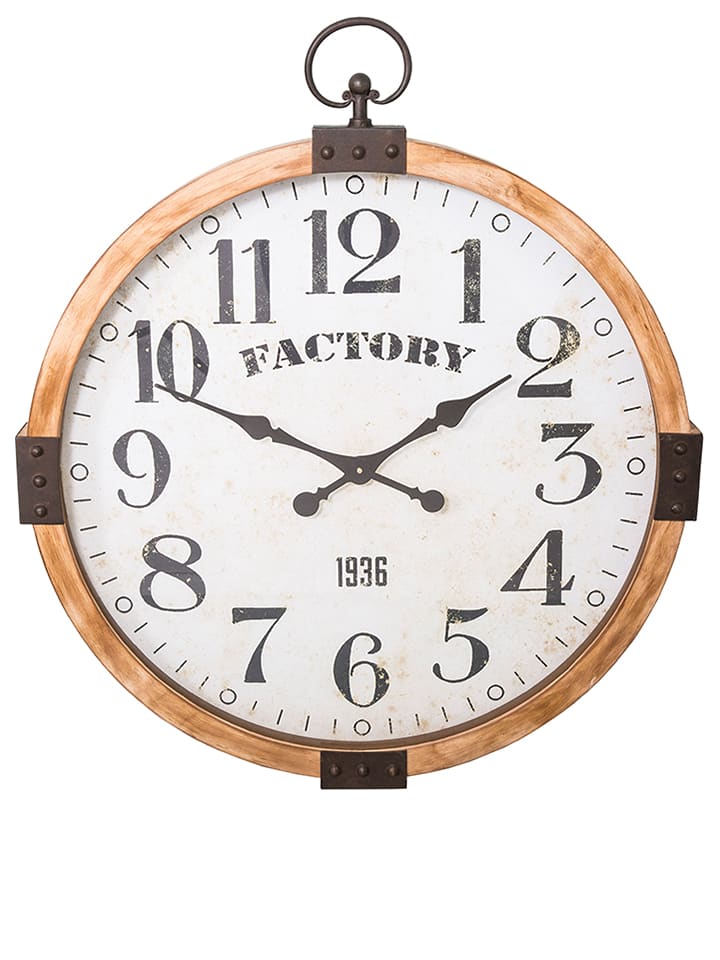 Anticline Wanduhr in Weiß/ Hellbraun - Ø 75 cm günstig kaufen onesize