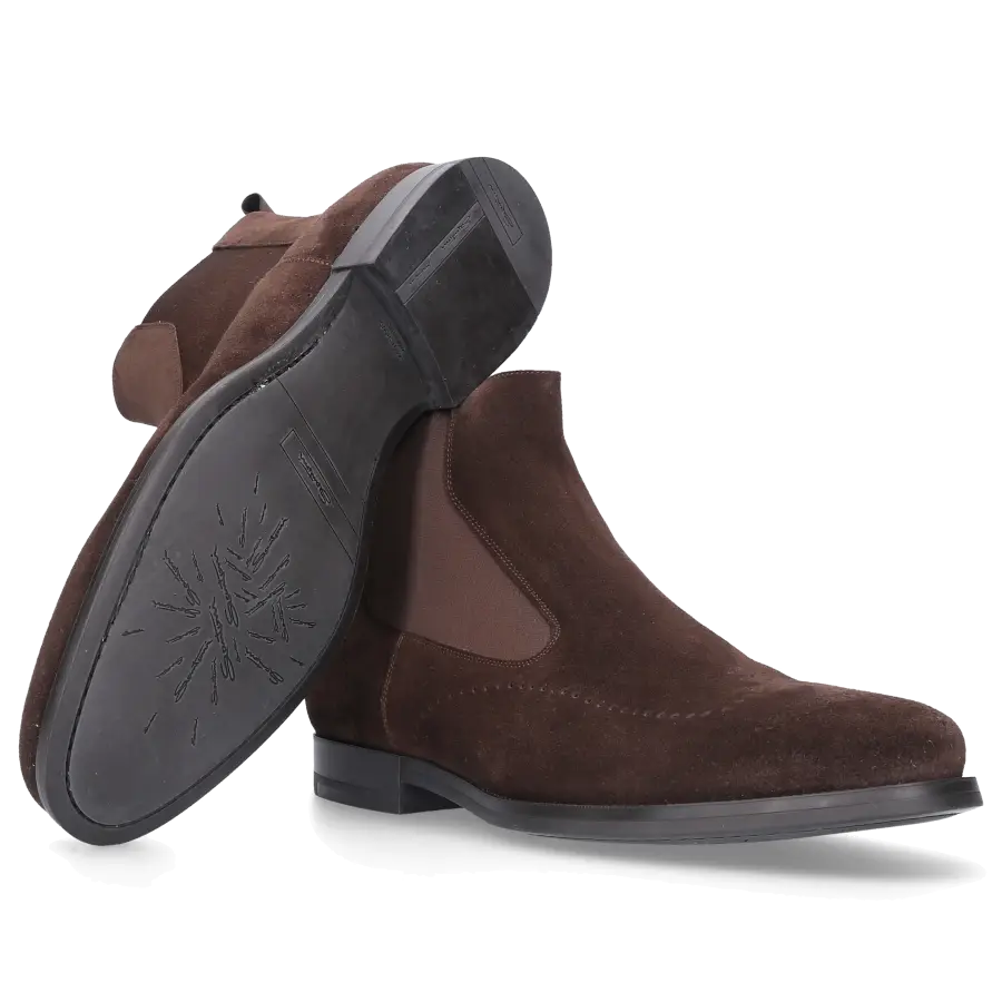 Santoni - Chelsea Boots 15083 Veloursleder - braun