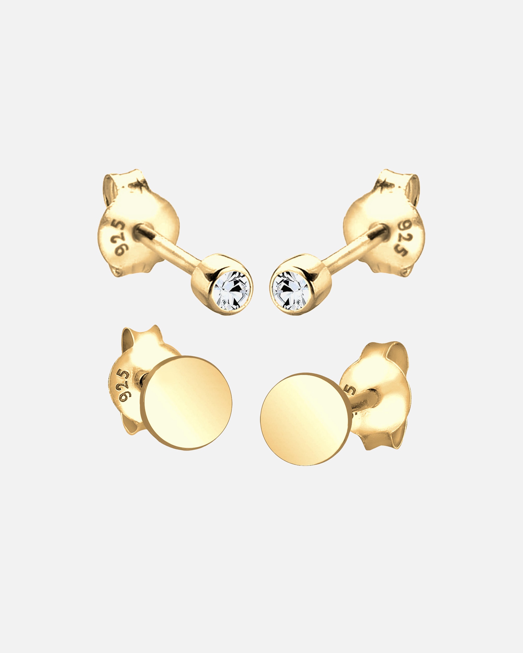 Set di 2 orecchini a lobo da donna Elli con cristalli in argento sterling 925