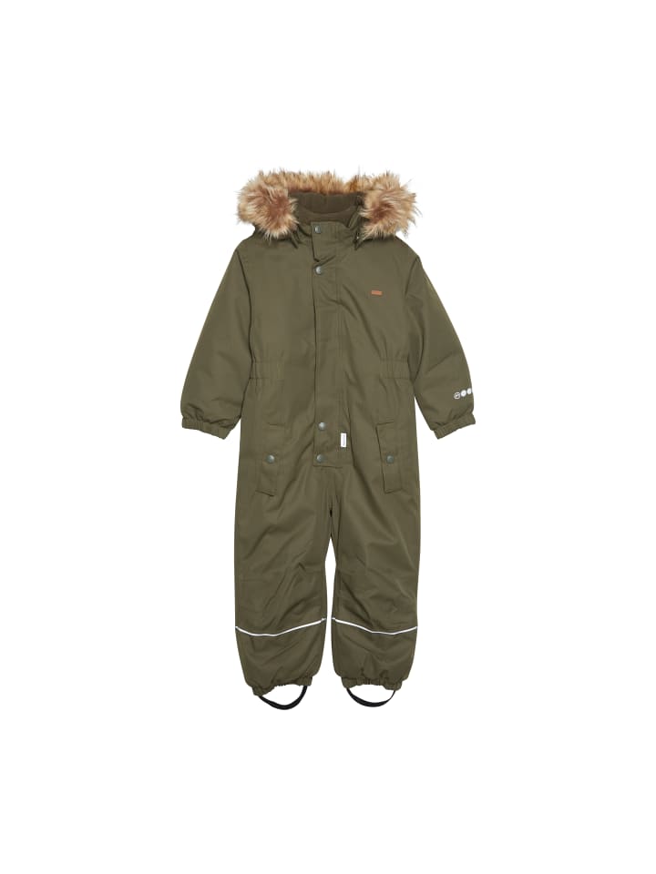 Minymo Schneeoverall 162145 Schneeanzug mit Kapuze und Fußschlafen in Grün günstig kaufen