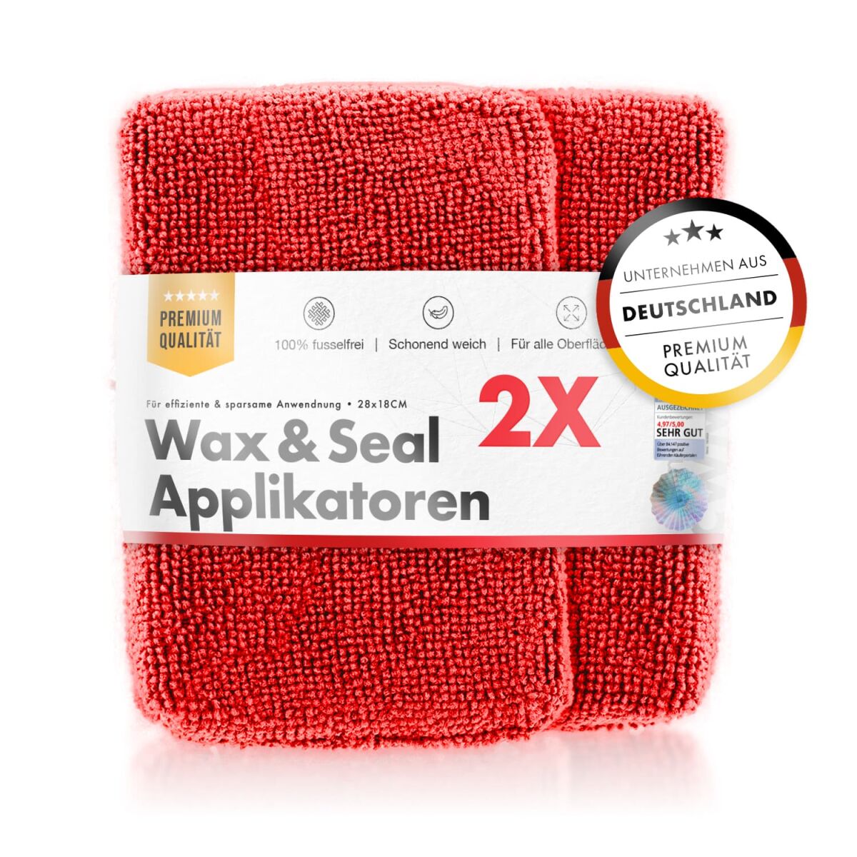 chemicalworkz Microfiber Waxing/Sealant Applicator Rot 2Stk.