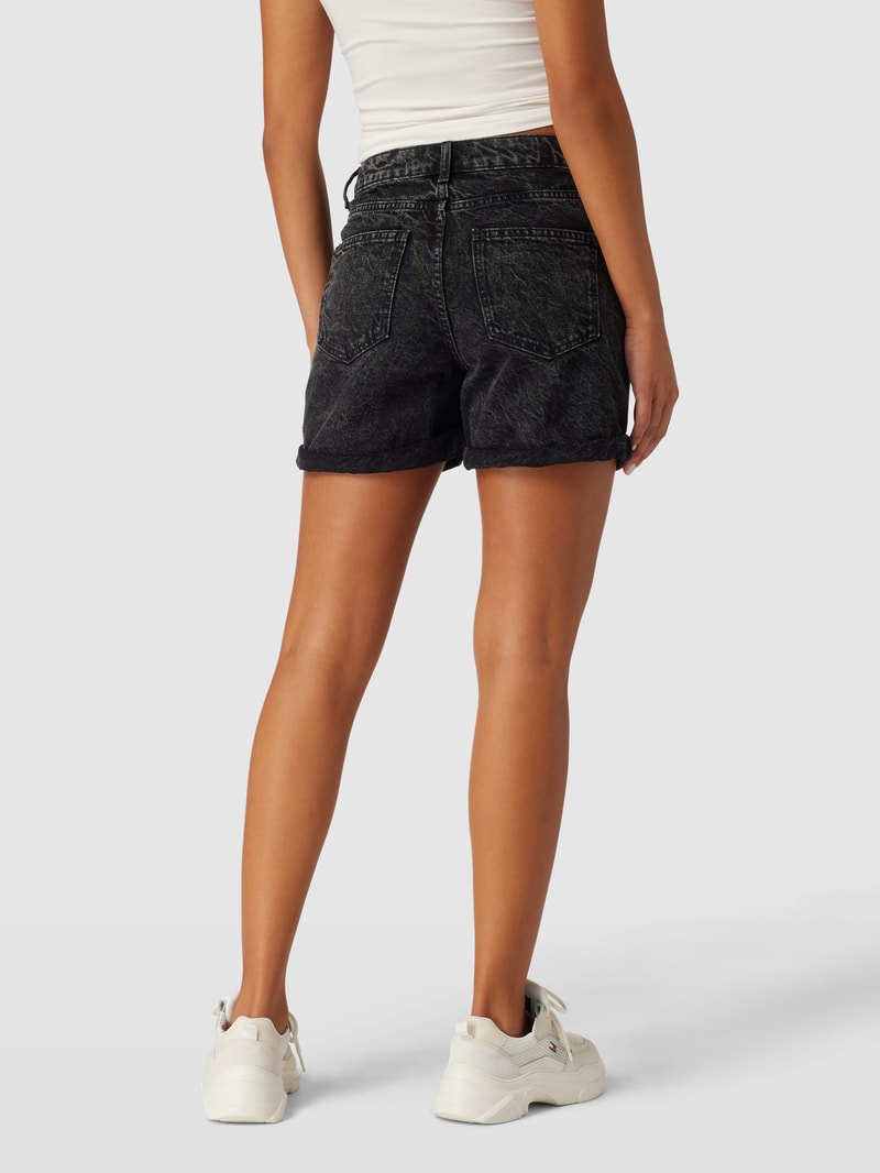 Jeansshorts mit fixierten Beinumschlägen Modell 'SMILEY' in anthrazit