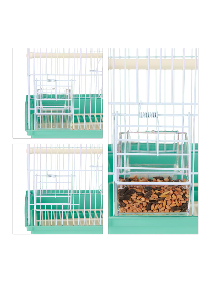 relaxdays Vogelkäfig in Hellblau/Mintgrün - (B)35 x (H)49,5 x (T)32 cm günstig kaufen onesize